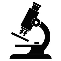 Microscope vector clean black silhouette design white background