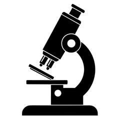 Microscope vector clean black silhouette design white background