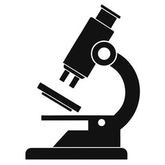 Microscope vector clean black silhouette design white background