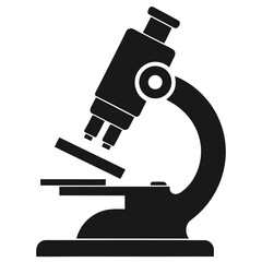 Microscope vector clean black silhouette design white background