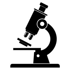 Microscope vector clean black silhouette design white background