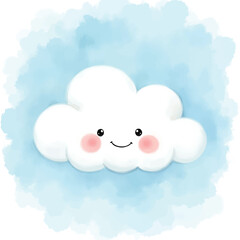 Cute Smiling Cloud Cartoon Illustration