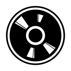 CD・DVD・BDなどの光ディスク・光学ディスク・光メディア　アイコン・シルエット　ベクター／透過PNG／JPEG白背景