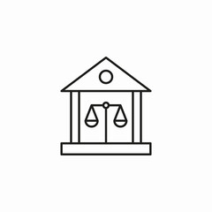 courthouse justice scale icon sign vector