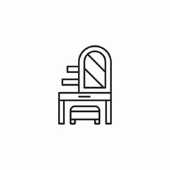 dressing table mirror icon sign vector