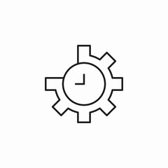 gear with clock icon sign vector