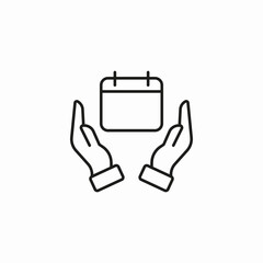 Obraz premium hands holding calendar icon sign vector