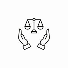 hands holding scales icon sign vector