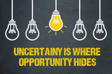 Uncertainty is where opportunity hides	
