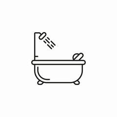 shower in bathtub icon sign vector