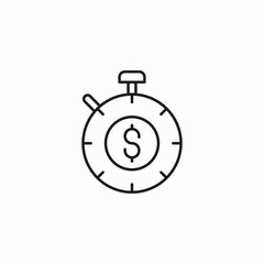 stopwatch with dollar icon sign vector