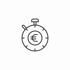 stopwatch with euro icon sign vector