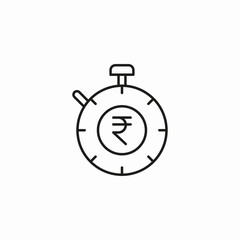 stopwatch with rupee icon sign vector