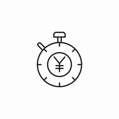 stopwatch with yen icon sign vector