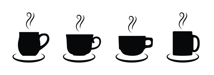 coffee cup icon vector for web and mobile app. cup a coffee sign and symbol . Cup coffee icon. Silhouette tea cup symbol, cup a coffee icon silhouette . eps 10  

