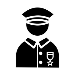 Officer with medal - vector icon