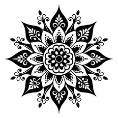 Henna designs vector clean black silhouette design white background