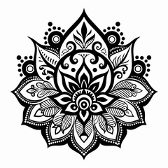 Henna designs vector clean black silhouette design white background