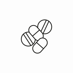 assorted pills capsules icon sign vector