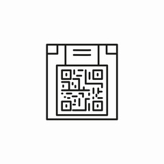 box with qr code icon sign vector
