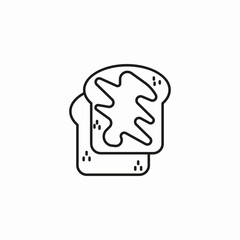 bread with topping icon sign vector