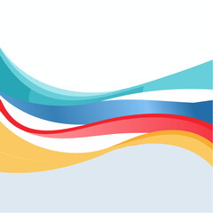 Fototapeta premium Abstract vector fluid ribbon waves with layered colorful gradients and smooth flow. Clean and versatile for branding, posters, and web.