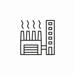 factory building smokestack icon sign vector