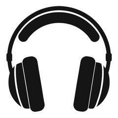 Headphones vector clean black silhouette design white background