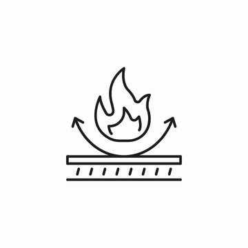 fire resistant fabric icon sign vector