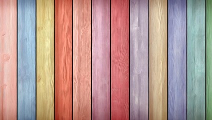 Colorful vertical wooden planks, pastel hues