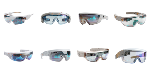 PNG VR glassesno bg sample mockup future working and life concept using for decoration.