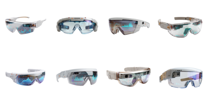 PNG VR glassesno bg sample mockup future working and life concept using for decoration.