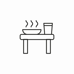 steaming bowl table icon sign vector