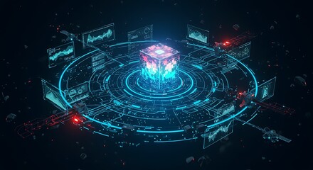 Fototapeta premium A precision AI-powered cybersecurity system that identifies and neutralizes digital threats in real-time 