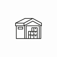 warehouse storage building icon sign vector