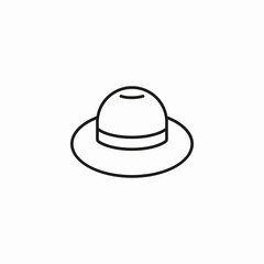 wide brimmed hat icon sign vector