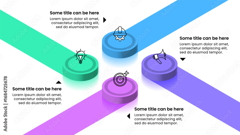 Poster Infographic template. 4 columns with icons and text