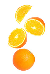 sliced oranges stacked close together