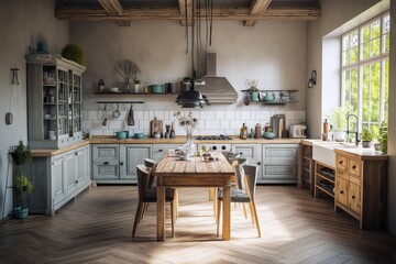 Nordic kitchen design inspired by hygge featuring artisanal touches and retro lighting fixtures