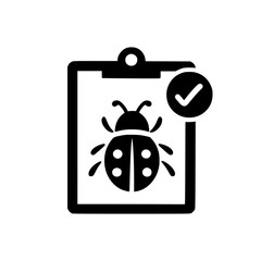 Ladybug icon on clipboard vector illustration for workplace organization and digital stationery
