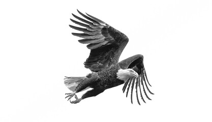 Bald Eagle with wings spread
