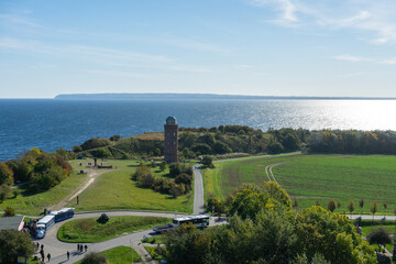aerial view of Cape Arkona with Lighthouse on Rügen, Baltic Sea Germany