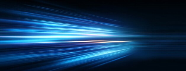 Blue light streaks creating a sense of high - speed motion and modern technology