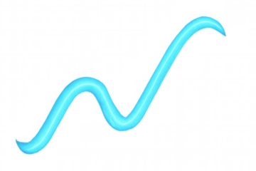Curved sapphire-blue line featuring gradient transition, representing upward momentum against transparent backdrop