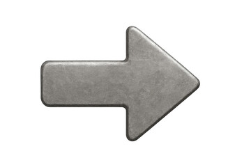 Fototapeta premium Metallic arrow pointing right on transparent background