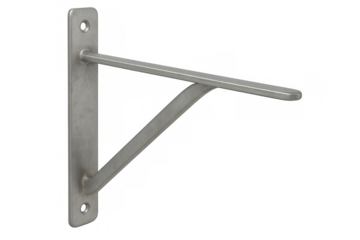 Metal shelf bracket on transparent background, supporting diy projects