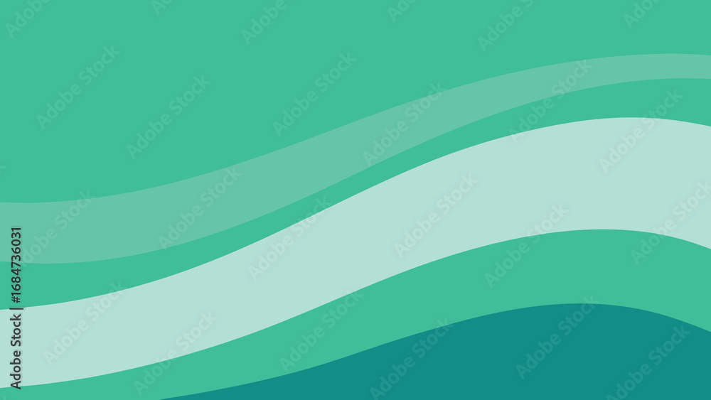 Poster smooth teal green waves abstract background pattern vector illustration