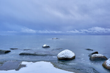 Frozen sea in winter