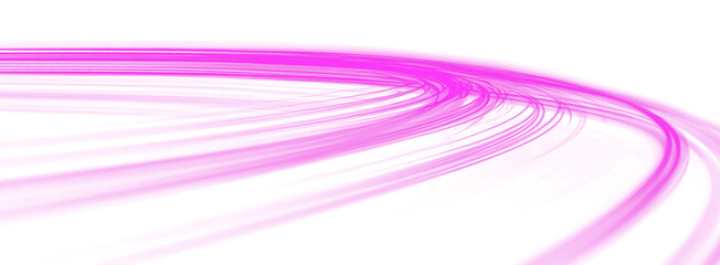 Abstract glowing curved lines and dynamic wave trails with neon light effect &mdash; futuristic vector PNG for digital backgrounds
