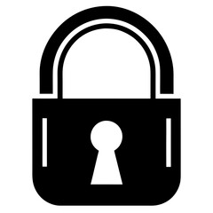 Lock vector clean black silhouette design white background